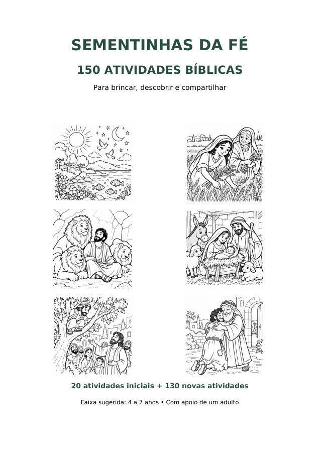 Capa do Sementinhas da Fé: 150 atividades bíblicas
