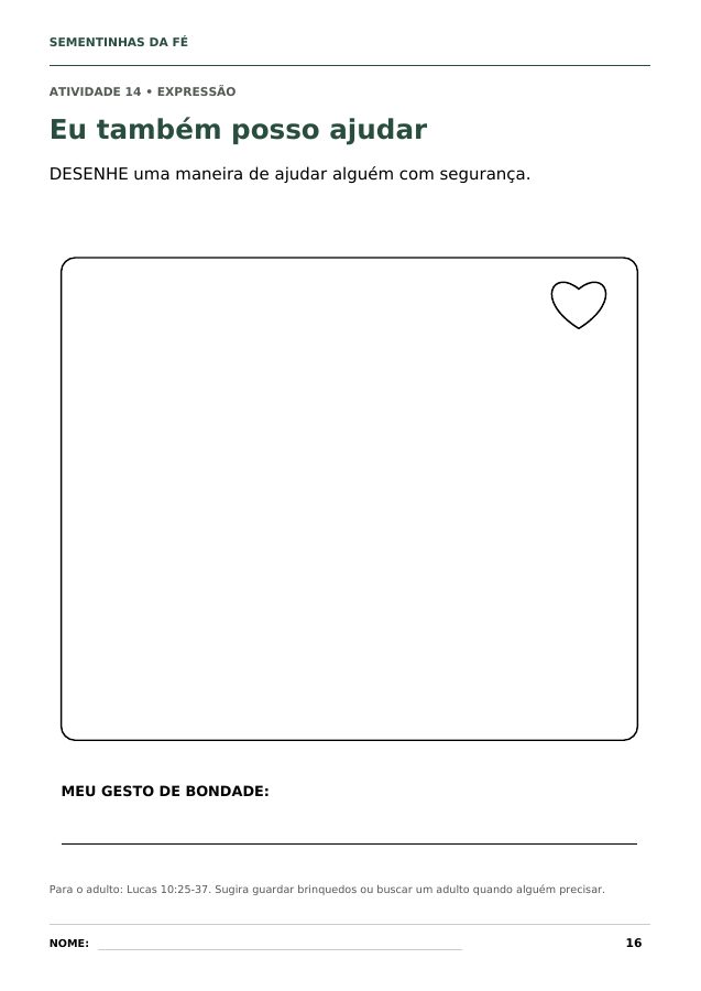 Proposta de desenho: desenhar uma maneira de ajudar alguém